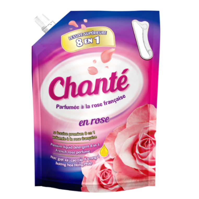 Nước Giặt Xả Chanté 8in1 Hương Hoa Hồng Pháp Túi 3L