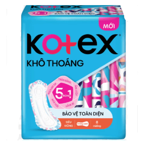 Băng Vệ Sinh Kotex Mỏng Không Cánh (8 miếng)