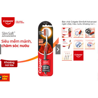 Bàn Chải Đánh Răng Colgate SlimSoft Advanced Ngăn Chảy Máu Nướu Khoáng Núi Lửa Siêu Mềm Mảnh