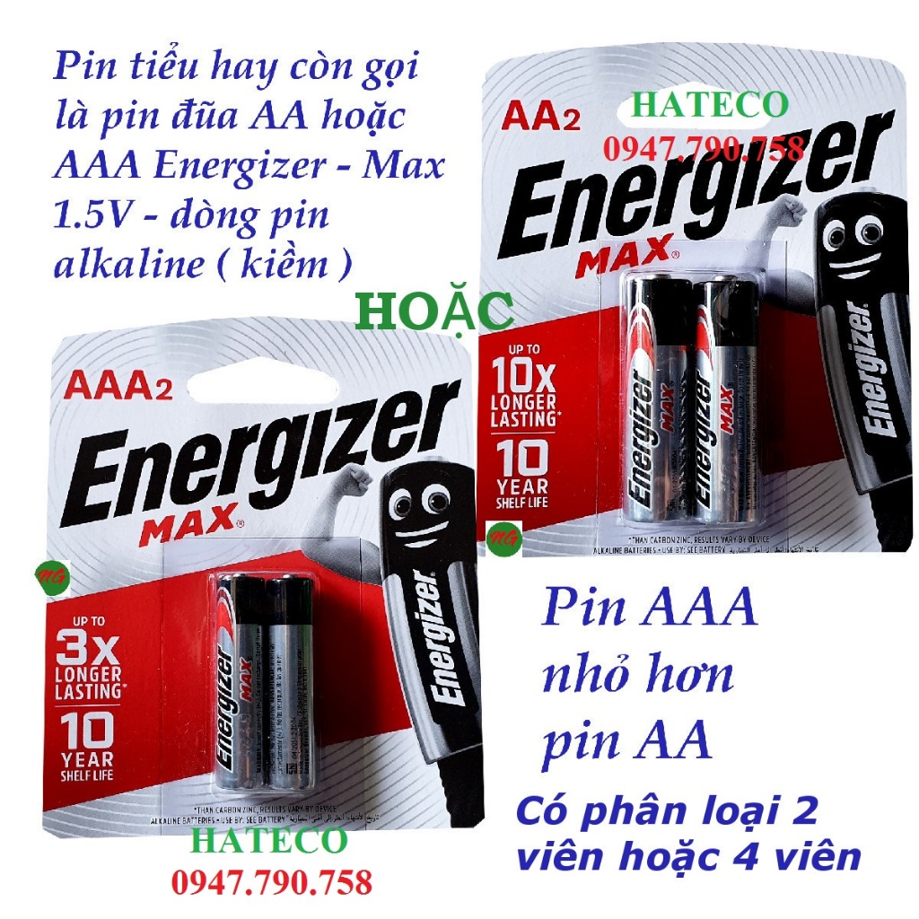 Pin Energizer AA / AAA Chính Hãng (Vỉ 2 viên)