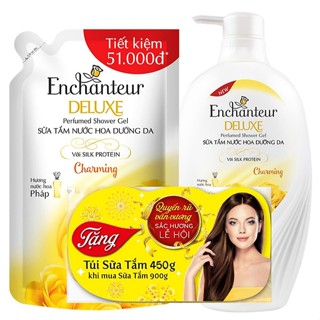 Sữa Tắm Enchanteur Charming Hương Nước Hoa Chai 900g (Tặng Kèm Túi Sữa Tắm 450g)