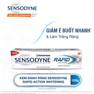 Kem Đánh Răng Sensodyne Rapid Action Whitening Giảm Ê Buốt Và Làm Trắng Răng Cây 100g